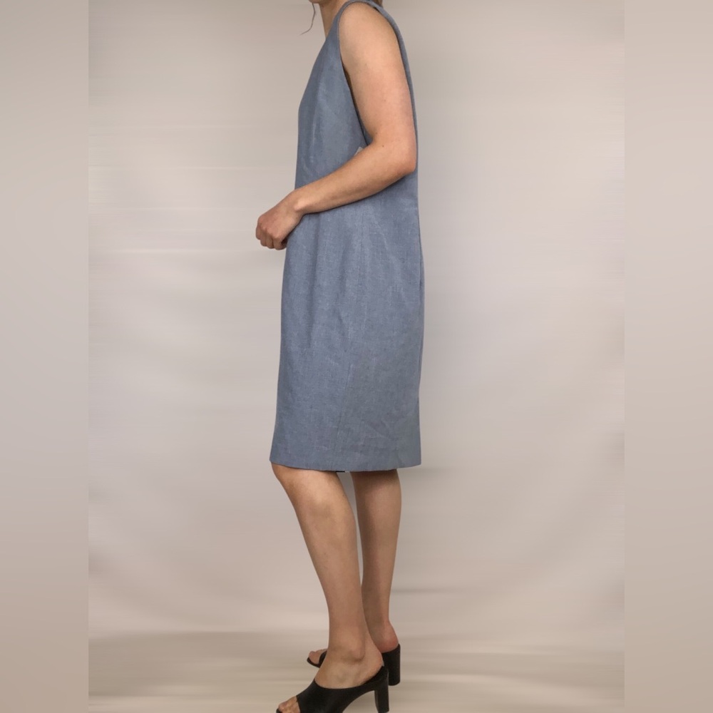 NWT Preston and York Sleeveless Mini V Neck Pleated‎ Dress Riviera Size 16 - Picture 4 of 9
